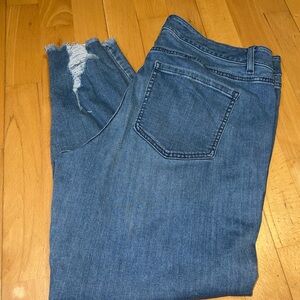 Lane Bryant| Classic Blue| Distressed Cropped Skinny Jeans